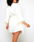 ფოტო #2 პროდუქტის Plus Size Alison Satin and Lace Trimmed Split Sleeve Robe