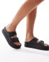 Фото #1 товара ASOS DESIGN Freestyle flatform double buckle sandals in black