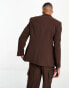 Фото #4 товара ASOS DESIGN skinny suit jacket in dark brown