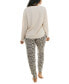 ფოტო #2 პროდუქტის Women's Printed 2-Pc. Long-Sleeve Pajama Set