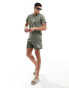 Фото #1 товара Calvin Klein monogram medium drawstring swim short in olive