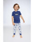 ფოტო #3 პროდუქტის Boy Organic Cotton Two Piece Pajama Set Grey Mix Printed Dogs - Toddler|Child