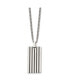 ფოტო #3 პროდუქტის Brushed Black Rubber Inlay Rectangle Dog Tag Curb Chain Necklace