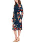 ფოტო #3 პროდუქტის Women's Draped-Neck Long-Sleeve Dress