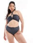 Фото #2 товара ASOS DESIGN Curve Ashley keyhole cross neck bikini top in slate grey