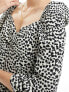 Pimkie sweetheart neckline midi dress in animal print