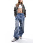 Фото #2 товара ONLY Faye mid rise loose baggy jean in mid wash