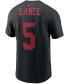 Фото #4 товара Men's Trey Lance Black San Francisco 49ers 2021 NFL Draft First Round Pick Player Name Number T-shirt
