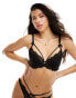 Boux Avenue Yonnia sexy eyelash lace balconette bra in black