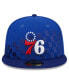 Фото #3 товара Men's Royal Philadelphia 76ers 2024 NBA All-Star Game Rally Drive Checkerboard 59FIFTY Crown Fitted Hat