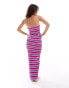 The Frolic opina halter neck tie detail maxi in lilac and pink metallic knit