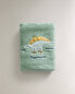 Children’s velour dinosaur bath towel