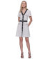 ფოტო #4 პროდუქტის Women's Two-Tone Button-Front Dress