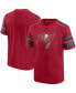 ფოტო #2 პროდუქტის Men's Red Tampa Bay Buccaneers Textured Hashmark V-Neck T-shirt