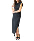 Women's Cowlneck Ruched Midi Dress