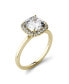 ფოტო #5 პროდუქტის Moissanite Cushion Halo Engagement Ring 1-3/8 ct. t.w. Diamond Equivalent in 14k White or Yellow Gold