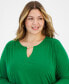 Фото #3 товара Plus Size Hardware-Keyhole Top, Created for Macy's