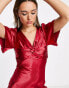 Фото #6 товара Little Mistress tea dress in autumn red