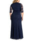 ფოტო #4 პროდუქტის Women's Plus Size Screen Siren Lace Evening Gown