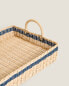 Фото #3 товара Корзина для хранения "Rattan tray with coloured stripe" от ZARAHOME