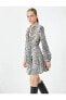Фото #1 товара Платье Koton Мини с леопардовым принтом и поясом