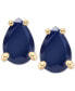 ფოტო #2 პროდუქტის Sapphire Pear-Cut Stud Earrings (1 ct. t.w.) in 14k Gold (Also in Emerald & Ruby)
