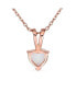 ფოტო #2 პროდუქტის Bridal Danity Opulence Gemstone 5CT Solitaire White Created Opal Heart Shape Pendant Necklace Rose Gold Plated Sterling Silver October Birthstone