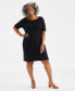 Фото #1 товара Plus Size Solid Boat-Neck Dress, Created for Macy's