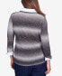 Фото #2 товара Women's Classic Space Dye with Woven Trim Layered Sweater