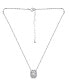 ფოტო #3 პროდუქტის Cubic Zirconia Bead Frame Pendant Necklace in 18k Gold-Plated Sterling Silver, 16" + 2" extender, Created for Macy's