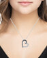 ფოტო #2 პროდუქტის Black & White Diamond Stylized Heart Drop 18" Pendant Necklace (1/6 ct. t.w.) in Sterling Silver