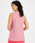 Women's Sleeveless Split-Neck Geometric-Print Tunic Top
