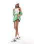 Lacoste contrast side short in green