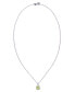 ფოტო #6 პროდუქტის Birthstone Cushion Halo Pendant Necklace in Silver Plate