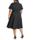 Фото #2 товара Plus Size Fringe-Trim Belted Fit & Flare Dress