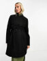 Фото #8 товара Mamalicious Maternity wrap front coat in black