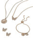 Фото #2 товара DKNY gold-Tone Crystal Pavé Double Butterfly Pendant Necklace, 16" + 3" extender