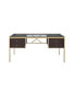 Yumia Desk In Gold & Clear Glass