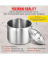 Фото #3 товара Stockpot - Brushed Stainless Steel - Heavy Duty Induction Pot with Lid and Riveted Handles - For Soup, Seafood, Stock, Canning and for Catering for Large Groups and Events by BAKKEN