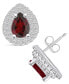 ფოტო #1 პროდუქტის Garnet (1-3/4 ct. t.w.) and Diamond (5/8 ct. t.w.) Halo Stud Earrings in 14K White Gold