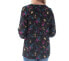 Фото #2 товара Kensie Women's Floral Print Long Sleeve Split Neck Blouse Black Multi XS