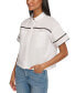 Фото #3 товара Women's Collared Cotton Logo Lace Shirt