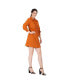 Women's Ruched Front Buttoned Down Mini Shirt Dress