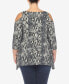 Фото #4 товара Plus Size Snake Print Cold Shoulder Tunic Top
