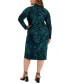Фото #5 товара Plus Size Floral-Print Twist-Front Dress