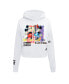 Фото #4 товара Women's White Mickey Friends Bold Expression Cropped Pullover Hoodie