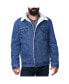 Фото #6 товара Men's Sherpa Lined Denim Jacket Classic Button Up Jean Trucker Coat