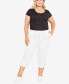 ფოტო #4 პროდუქტის Plus Size Cotton Cinch Capri Pants