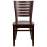 Фото #3 товара Darby Series Slat Back Walnut Wood Restaurant Chair
