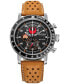 ფოტო #1 პროდუქტის Eco-Drive Men's Chronograph Star Wars Rebel Pilot Orange Perforated Leather Strap Watch 44mm